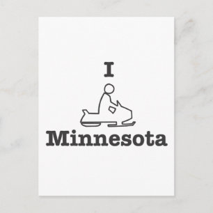 I Snowmobile Minnesota Vykort