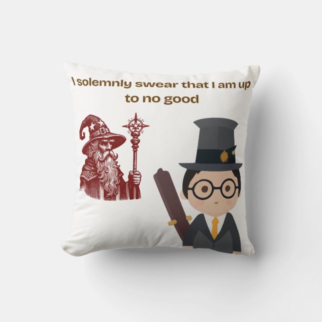 “I Solemnly Swear” Wizard Throw Pillow Kudde (Framsida)