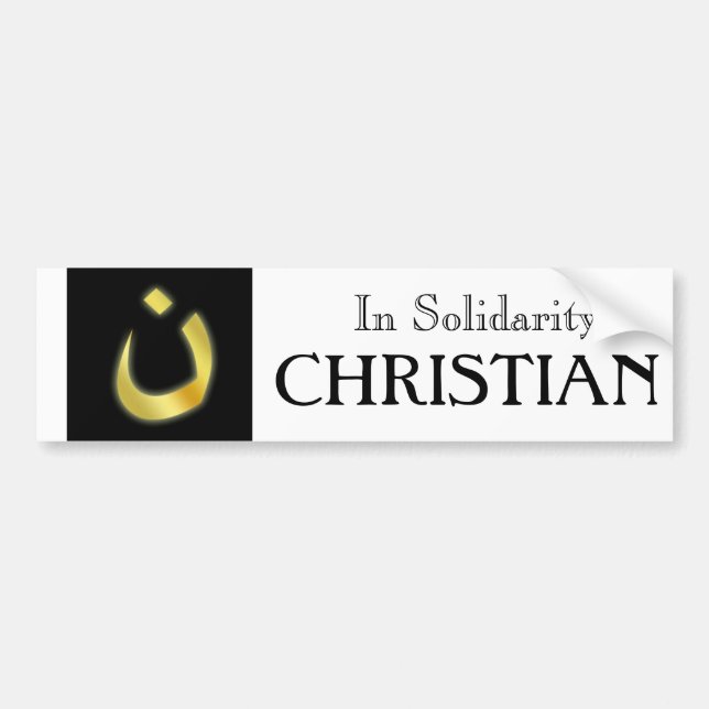 I solidaritet w/our förfölde kristna Brethren Bildekal (Framsidan)