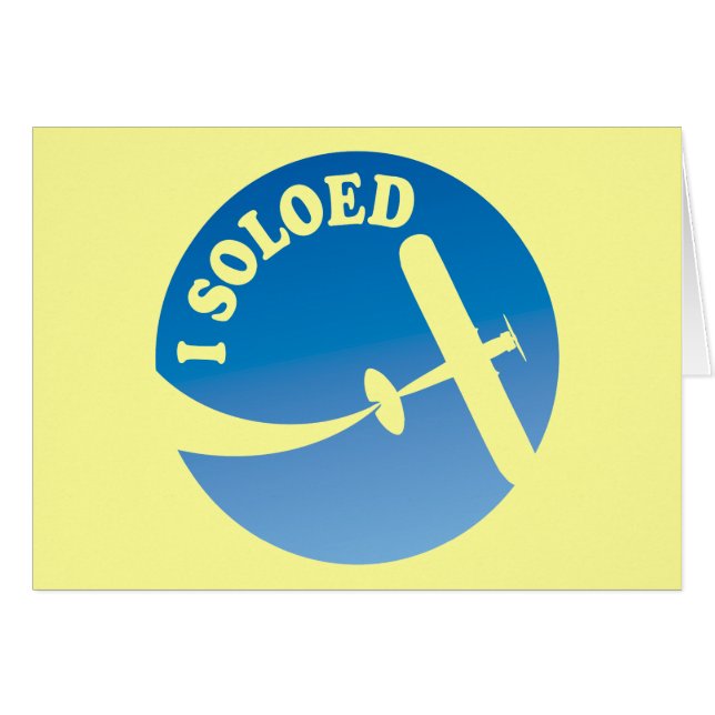 I Soloed & Airplane Graphic Hälsningskort (Framsidan Horizontal)