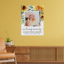 I solrosfoto med flytande minne Poster