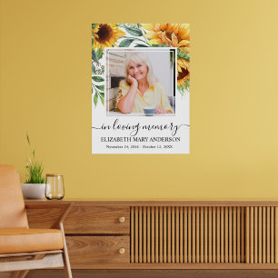 I solrosfoto med flytande minne Poster