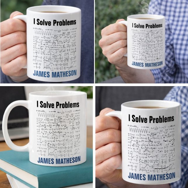 I Solve Problems Funny Math Equations Personalized Kaffemugg (I Solve Problems Funny Math Equations Personalized Coffee Mug)