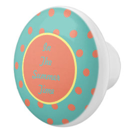 I sommartid, keramiskt knopp (Aqua & Coral)