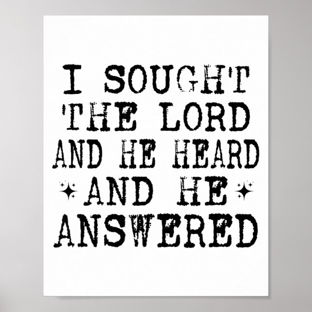 I Sought The Lord And He Heard And He Answered, Ch Poster (Framsidan)