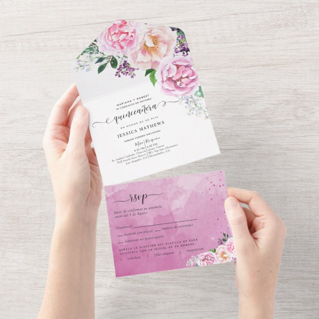 i spanska, Elegant Fuchsia, Het Rosa Quinceañera (Avrivbar del)