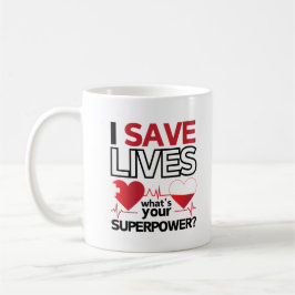 "I Spara Lives - Superpower" Healthcare Hero Kaffemugg