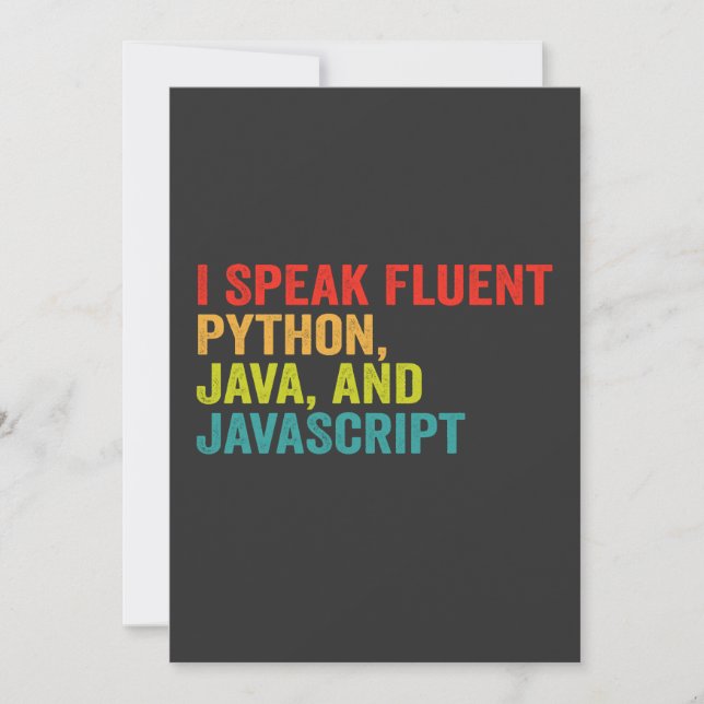 i Speak Fluent Computer Language Funny Coding Inbjudningar (Framsida)