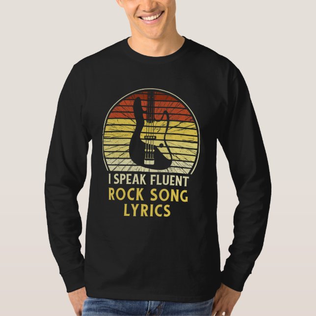 I Speak Fluent Rock Song Lyrics Music T Shirt (Framsida)