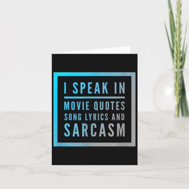 I Speak In Movie Quotes Song Lyrics And Sarcasm Qu Kort (Framsida)