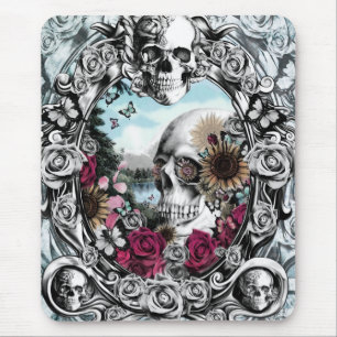 I spegeln landskap skull.en musmatta