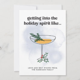 I Spirit Whiskey Cocktail Funny Minimal Julkort