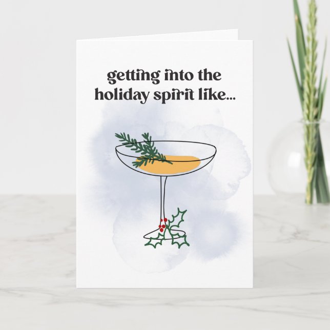 I Spirit Whiskey Cocktail Funny Minimalist Helgkort (Framsida)