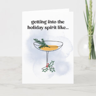 I Spirit Whiskey Cocktail Funny Minimalist Helgkort