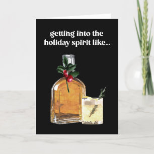 I Spirit Whiskey Watercolor Cocktail Helgkort