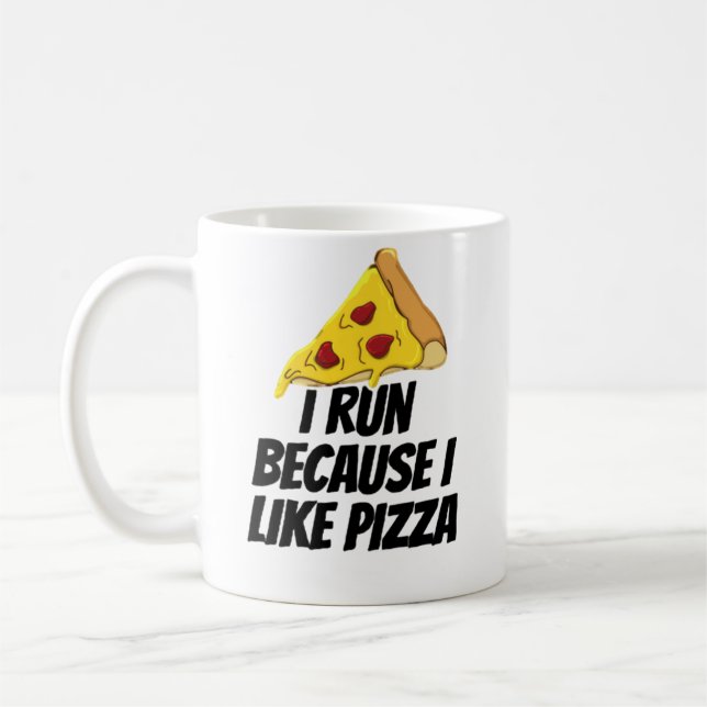 i springa för att jag gillar pizza kaffemugg (Vänster)