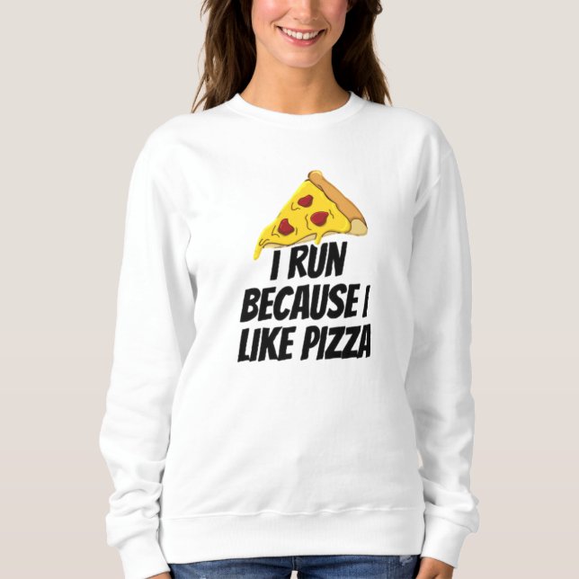i springa för att jag gillar pizza t shirt (Framsida)