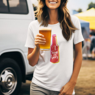 I Springa för Beer Fitness Humor Red Flaska T Shirt