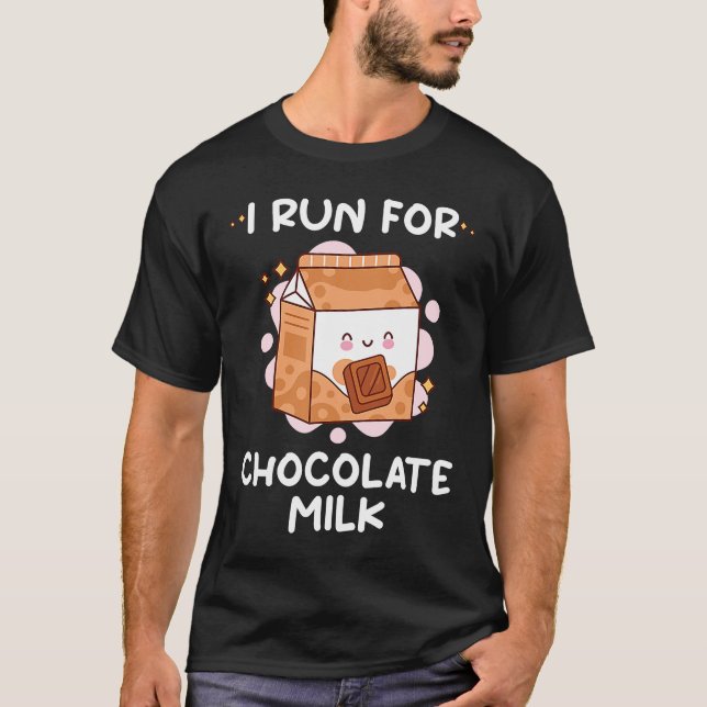 I Springa för Chocolate Mjölk Food Eater Graphics T Shirt (Framsida)