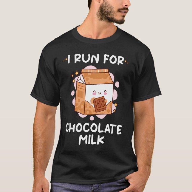 I Springa för Chocolate Mjölk Food Eater Graphics T Shirt (Framsida)