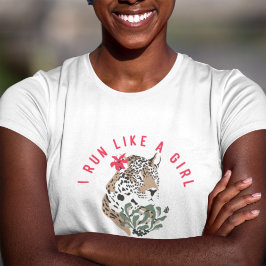 I Springa gillar jag en flicka Motivational Red Le T Shirt
