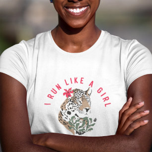 I Springa gillar jag en flicka Motivational Red Le T Shirt