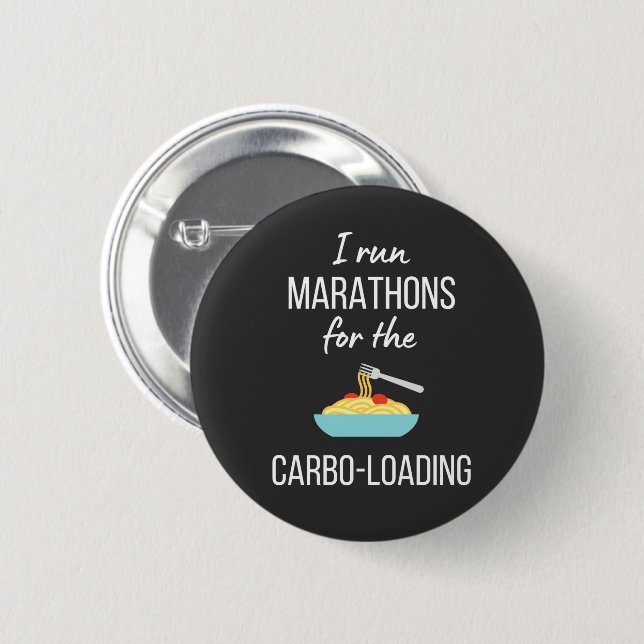 I Springa Marathons for Carbo Loading Knapp (Framsida & baksida)