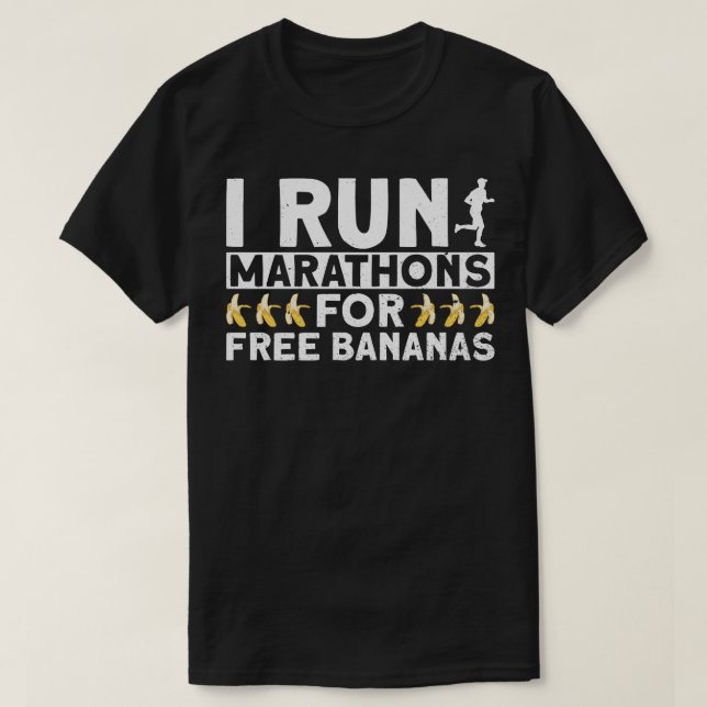 I Springa Marathons for Free Bananas Marathon Spri T Shirt (Design framsida)