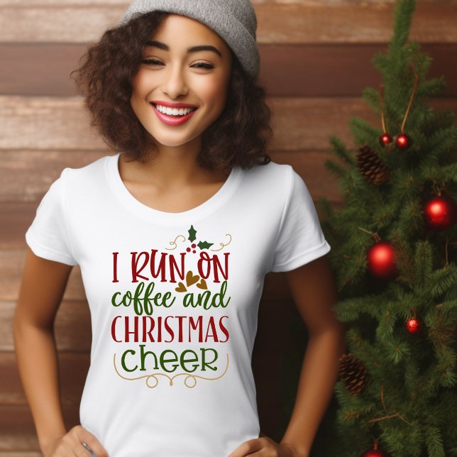 I SPRINGA OM COFFEE OCH CHRISTMAS CHEER T-Shirt (Skapare uppladdad)