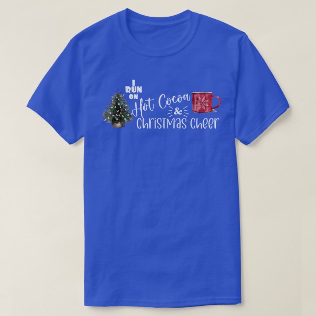 I Springa om Hett Kakao och Julturen Funny Julafto T Shirt (Design framsida)