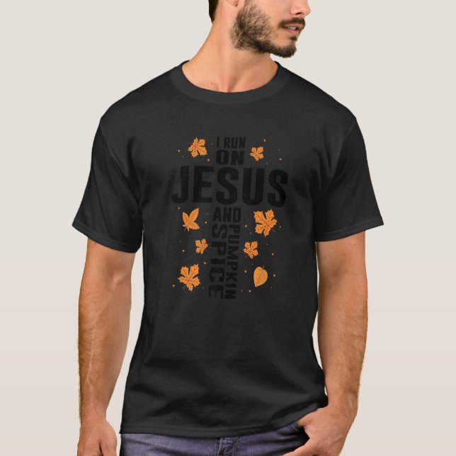I Springa om Jesus och Pumpkin Spice Kor för relig T Shirt (Framsida)