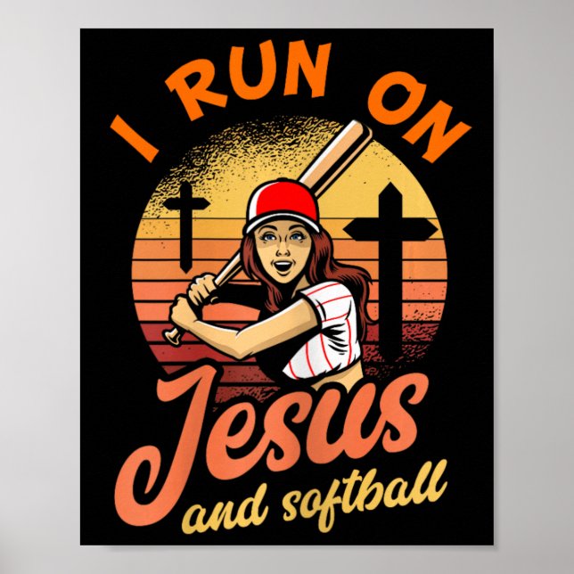 I Springa om Jesus och Softball Christian Player-g Poster (Framsidan)