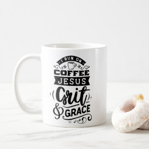 I Springa om kaffe, kristen citattkaffe, Mugg