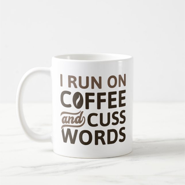 I Springa om kaffe och Cusse Ord Kaffemugg (Vänster)