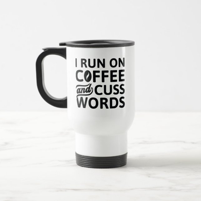 I Springa om kaffe och Cusse Ord Resemugg (Vänster)