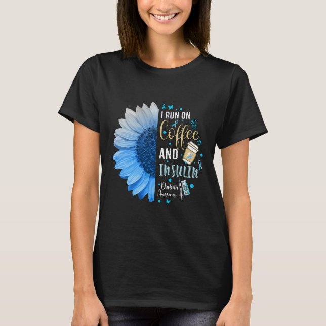 I Springa om kaffe och insulinfrisättning för diab T Shirt (Framsida)