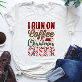 I Springa om kaffe och julCheer - roligt T Shirt