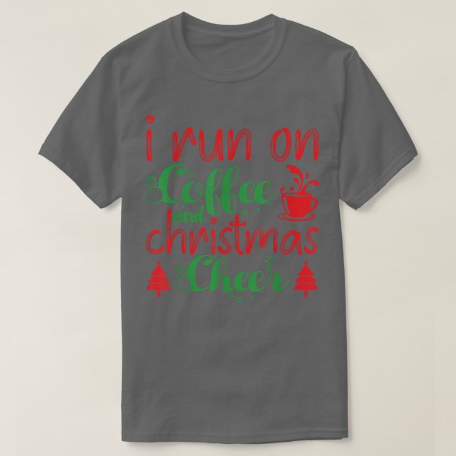 I Springa om kaffe och julkoffein Älskare T Shirt (Design framsida)