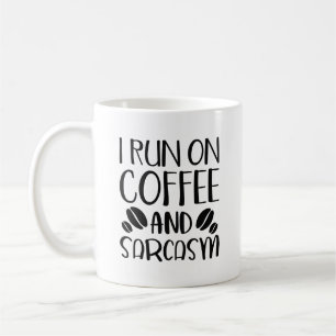 I Springa om kaffe och Sarcasm Kaffemugg