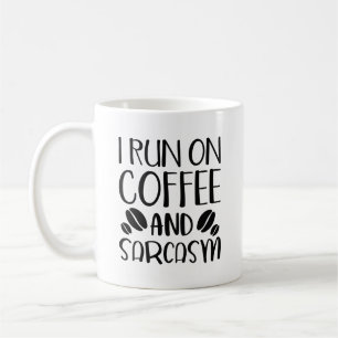 I Springa om kaffe och Sarcasm Kaffemugg