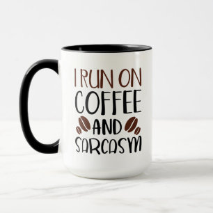 I Springa om kaffe och Sarcasm Mugg
