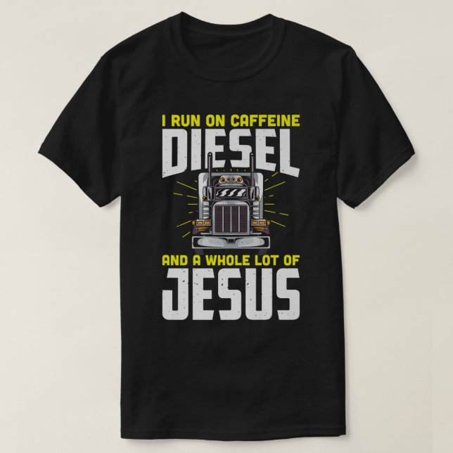 I springa om koffeindiesel och en hel del jesus t shirt (Design framsida)
