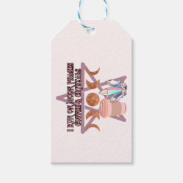 I Springa om Måne-faser, kaffe och kristaller Presentetikett