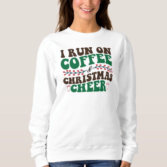 I Springa on coffee & jul Cheer-Julafton T Shirt (Framsida)