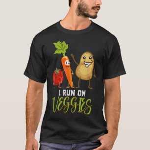 I Springa on Veggies Plant-Bases Vegetables Älskar T Shirt
