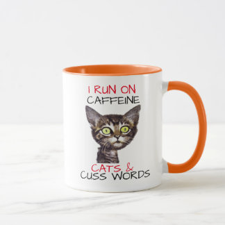 I SPRINGA PÅ CAFFEINE CATS & CUSS ORD MUGG