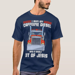 I Springa på Caffeine Diesel Jesus Christian Lastb T Shirt