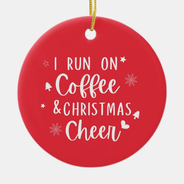 I springa på Coffee christmas cheer   Julgransprydnad Keramik (Framsidan)