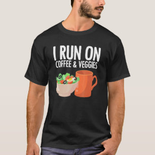 I Springa på Coffee Veggies Vegetarian Vegan T Shirt