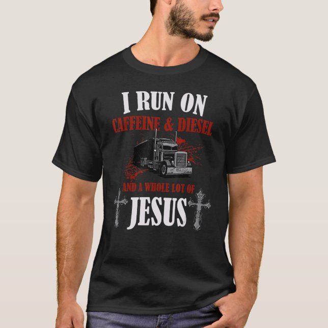 I Springa på Diesel Caffeine och Jesus Christian L T Shirt (Framsida)
